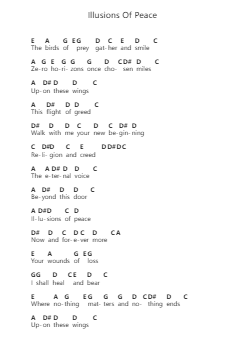 Illusions Of Peace पियानो पत्र नोट्स द्वारा Black Label Society - Arr.Pearroe