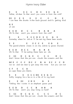Hymn Ivory Elder Piano letter notes by InMe - Arr.Lechloe