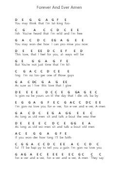 Forever And Ever Amen Catatan huruf piano oleh Randy Travis - Arr.Watblack Jackcoln