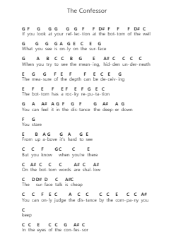 The Confessor Piano letter notes by Joe Walsh - Arr.Fesey Elroyrian
