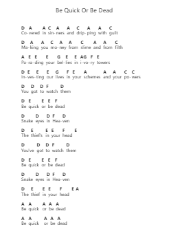 Be Quick Or Be Dead Notas de piano en letras por Iron Maiden - Arr.Viten Sun