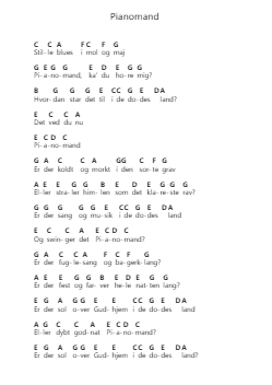 Pianomand ピアノの音符 by Kim Larsen - Arr.Hugsay