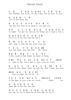 Electric Touch Klavierbuchstaben-Noten von Taylor Swift - Arr.Shircent
