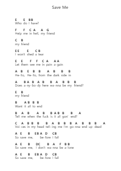 Save Me Piano letter notes by XXXTENTACION - Arr.Temchell Thompro