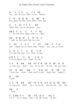 In Case You Dont Live Forever 鋼琴字母譜由 Ben Platt - 編曲 Westier Haylay