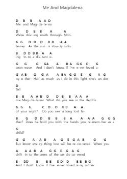 Me And Magdalena पियानो पत्र नोट्स द्वारा The Monkees - Arr.Leoduke Hodwey