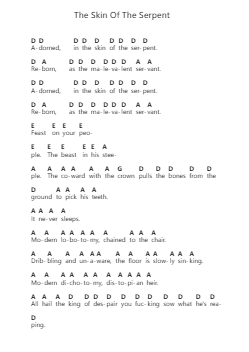 The Skin Of The Serpent Catatan huruf piano oleh Thy Art Is Murder - Arr.Chadner