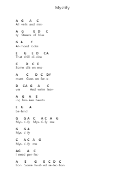 Mystify Piano letter notes by INXS - Arr.Giswolf