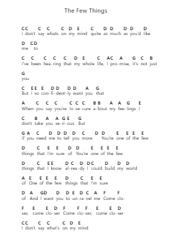 The Few Things Piano letter notes by JP Saxe - Arr.Twainsel