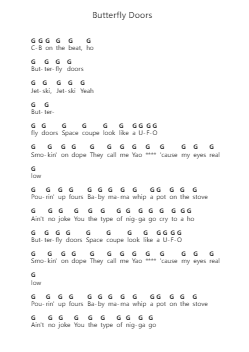 Butterfly Doors Nota surat piano oleh Lil Pump - Arr.Consdrow