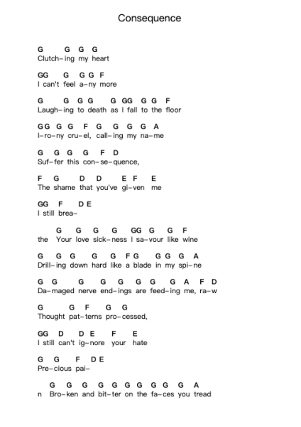 Consequence 피아노 악보 The Butterfly Effect - 편곡 Melra Consmer