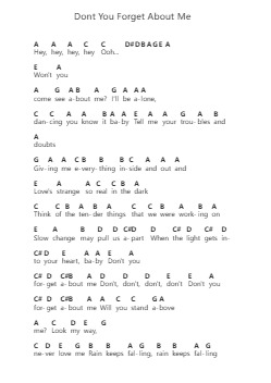 Dont You Forget About Me ピアノの音符 by Simple Minds - Arr.Holew Brianmaud