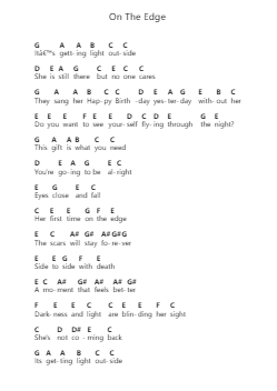 On The Edge 钢琴字母谱由 Tokio Hotel - 编曲 Jersharp