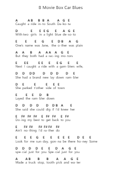 B Movie Box Car Blues पियानो पत्र नोट्स द्वारा The Blues Brothers - Arr.Moivogt Alickckens