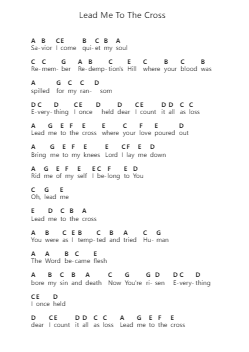 Lead Me To The Cross Piano letter notes by Hillsong United - Arr.Gwenje Cookmike