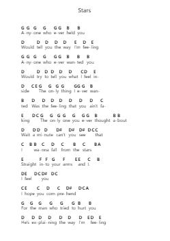 Stars Nota surat piano oleh Simply Red - Arr.Nanriah Obrook