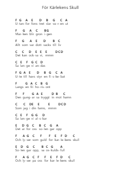 För Kärlekens Skull Piano letter notes by Ted Gärdestad - Arr.Thadean Chilridge
