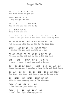 Forget Me Too ピアノの音符 by Machine Gun Kelly - Arr.Charmie