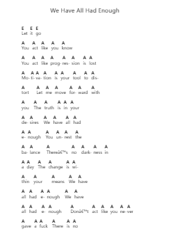 We Have All Had Enough Piano letter notes by Suicide Silence - Arr.Gasgreve Ausnal