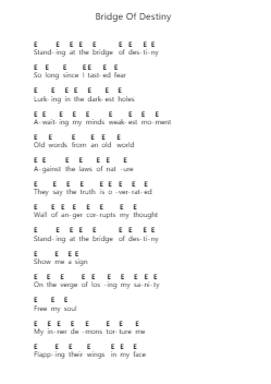 Bridge Of Destiny पियानो पत्र नोट्स द्वारा Arch Enemy - Arr.Holtbelle