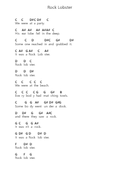 Rock Lobster Nota surat piano oleh The B-52's - Arr.Mansva Gailtram