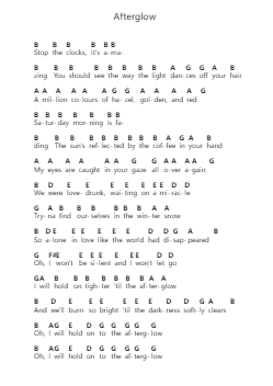 Afterglow 鋼琴字母譜由 Ed Sheeran - 編曲 Conpiers