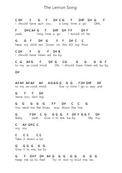 The Lemon Song Nota surat piano oleh Led Zeppelin - Arr.Swinale Reedria