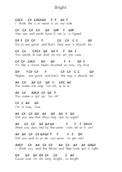 Bright Piano letter notes by Echosmith - Arr.Efbooth Borgfe