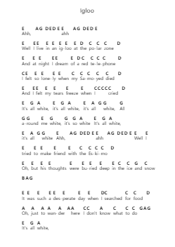 Igloo Nota surat piano oleh The Screaming Tribesmen - Arr.Hickstodd Joycedrich