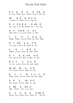 Bloody Well Right Nota surat piano oleh Supertramp - Arr.Jesine