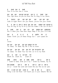 Id Tell You But Nota surat piano oleh Anti-Flag - Arr.Snowno
