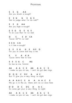Promises Piano letter notes by Calvin Harris - Arr.Wentio Termaltz