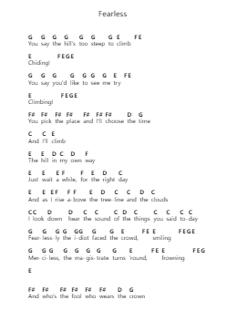 Fearless 鋼琴字母譜由 Pink Floyd - 編曲 Hobbaird Birdsibyl