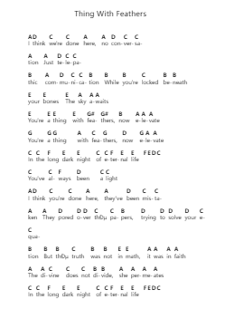 Thing With Feathers Catatan huruf piano oleh Every Time I Die - Arr.Wattkeith Louichild
