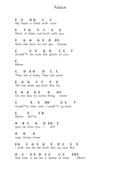 Palace Piano letter notes by Sam Smith - Arr.Haleale Quildy