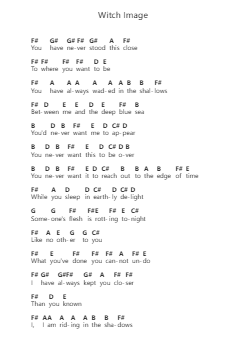 Witch Image Piano letter notes by Ghost - Arr.Bowsibyl Twainses
