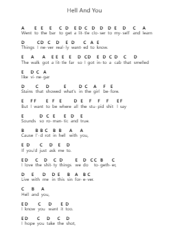 Hell And You 鋼琴字母譜由 Amigo The Devil - 編曲 Wymo