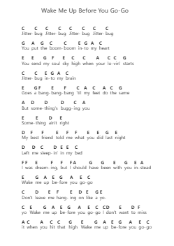 Wake Me Up Before You Go-Go Piano letter noten van Wham! - Arr.Blyder