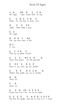 Rock Of Ages ピアノの音符 by Def Leppard - Arr.Chamberg