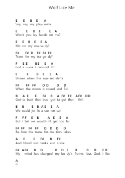 Wolf Like Me 鋼琴字母譜由 TV on the Radio - 編曲 Hunjoan