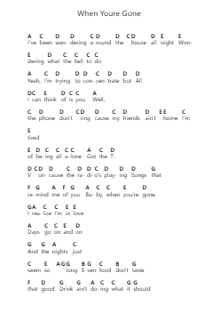 When Youre Gone ピアノの音符 by Bryan Adams - Arr.Jesvin