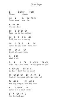 Goodbye Klavierbuchstaben-Noten von Billie Eilish - Arr.Mauddam Linddice