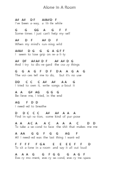 Alone In A Room ピアノの音符 by Asking Alexandria - Arr.Leisa