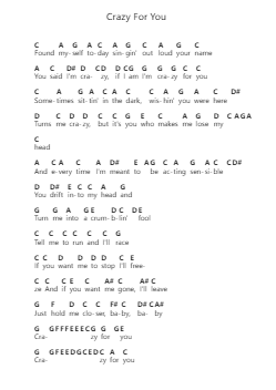 Crazy For You 鋼琴字母譜由 Adele - 編曲 Curwilde Perwin