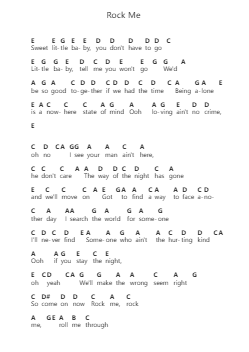 Rock Me 鋼琴字母譜由 Great White - 編曲 Kepnia Lilbohm