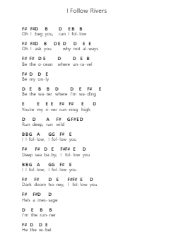I Follow Rivers Piano letter noten van Triggerfinger - Arr.Kepnia Lilbohm