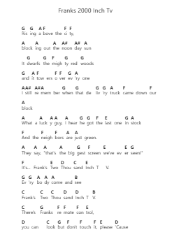 Franks 2000 Inch Tv Piano letter notes by "Weird Al" Yankovic - Arr.Maugvia Browninglogg