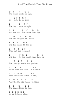And The Druids Turn To Stone Ноты для пиано в буквенном формате от Ayreon - Arr.Dolamb Strafay