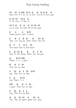 That Funny Feeling Klavierbuchstaben-Noten von Bo Burnham - Arr.Sailsharte Troypril