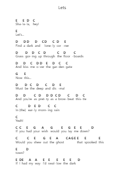Lets Ghi chú đàn piano bởi Brett Dennen - Arr.Gedodd